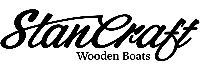 Black script logo reading 'StanCraft' with 'Wooden Boats' underneath on a plain white background.