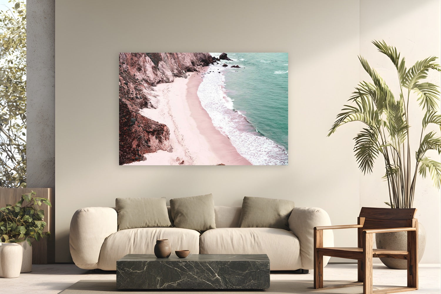 Crash by Alex Wood from Big Sur, California - metal print fine art photography displayed in a modern living room setting