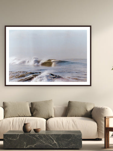 Wave in LA by Devon Cardamone from Los Angeles, California - framed black frame fine art photography displayed in a modern living room setting