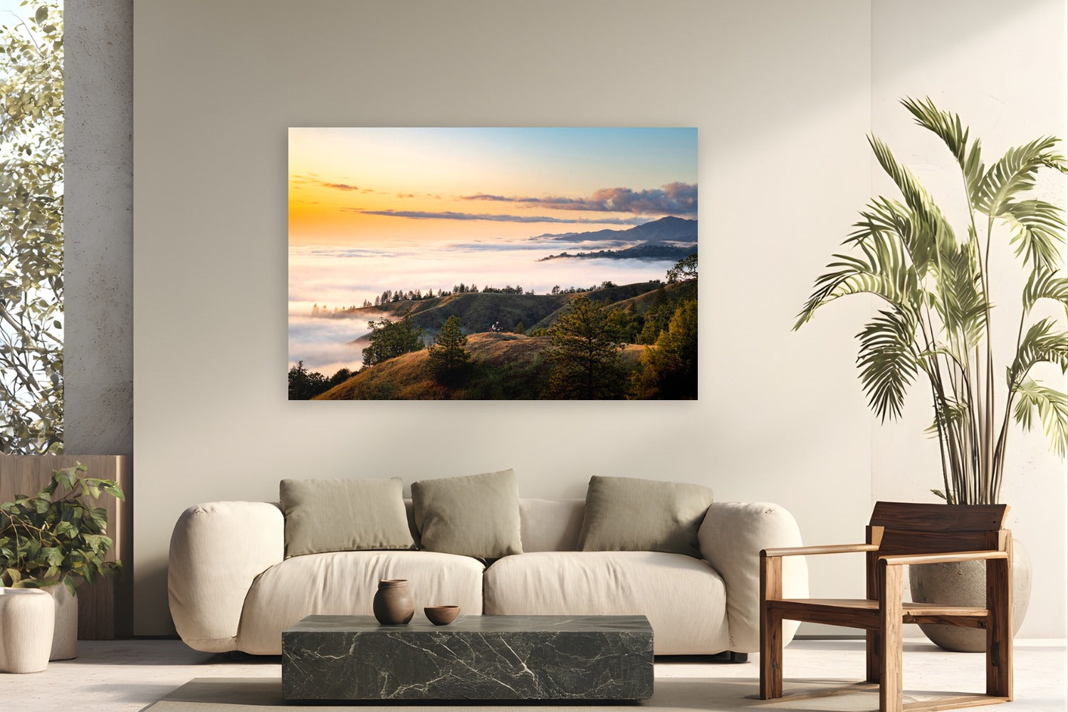 California Dreamscape by Evan Ruderman from Central Coast, California - metal print fine art photography displayed in a modern living room setting
