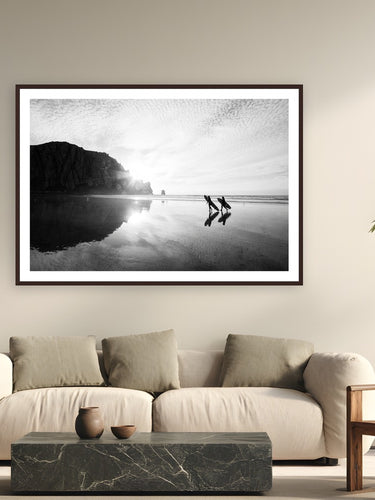 Central Coast by Jeremy Bishop from Morro Bay, California - framed black frame fine art photography displayed in a modern living room setting