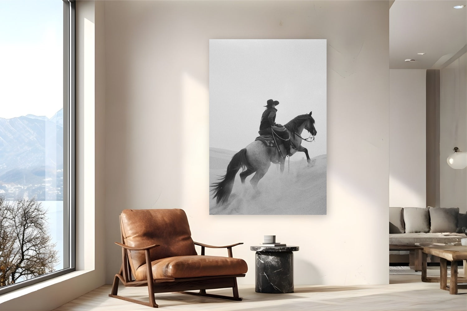 Comanche by Jeremy Bishop from Central Coast, California - metal print fine art photography displayed in a reading nook setting