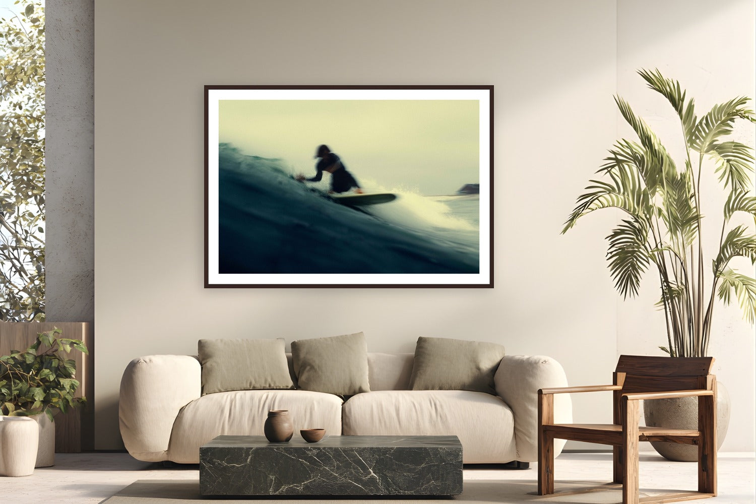 Malibu Style by Jeremy Bishop from Malibu, California - framed black frame fine art photography displayed in a modern living room setting