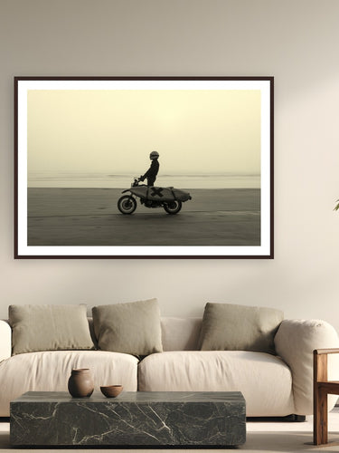 Morning Haze by Jeremy Bishop from Oceano, California - framed black frame fine art photography displayed in a modern living room setting