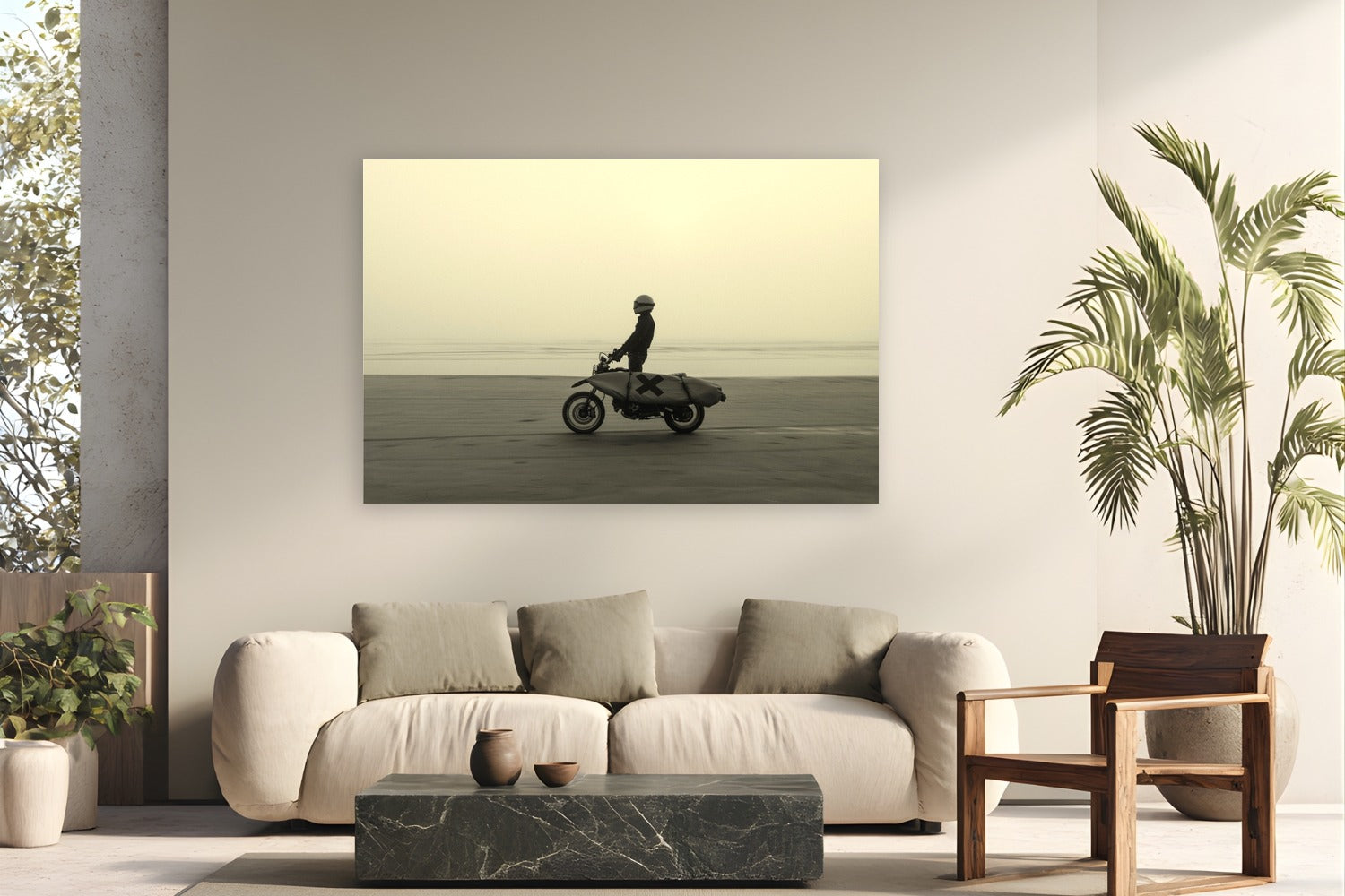 Morning Haze by Jeremy Bishop from Oceano, California - metal print fine art photography displayed in a modern living room setting