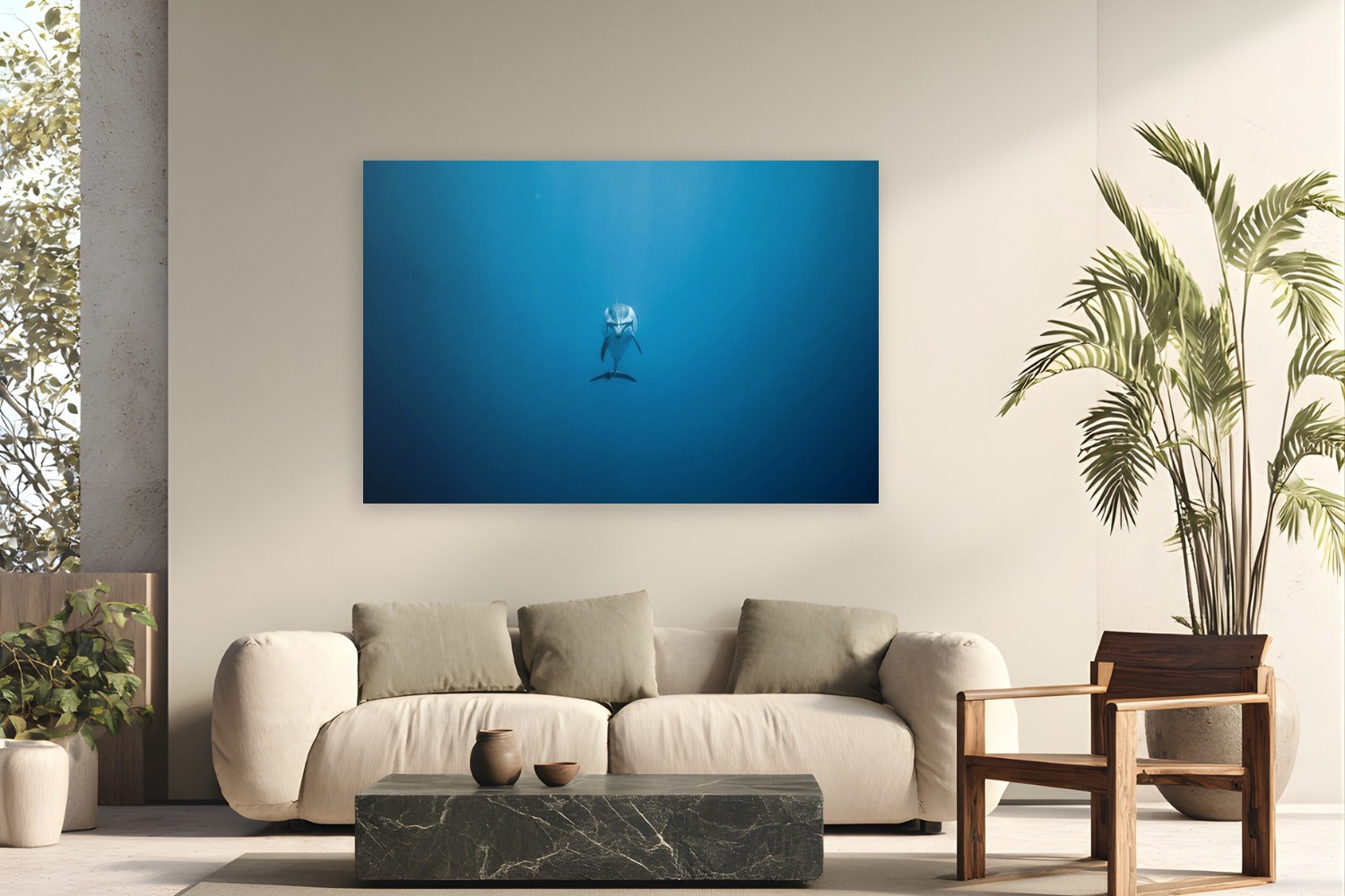You're Not Alone by Jeremy Bishop from Kona, Hawai'i - metal print fine art photography displayed in a modern living room setting