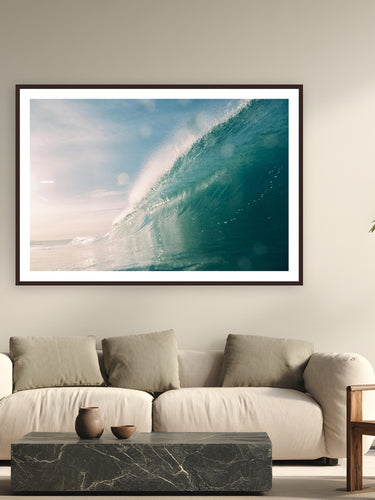 Morning Glory by Luis Ortega from San Diego, California - framed black frame fine art photography displayed in a modern living room setting