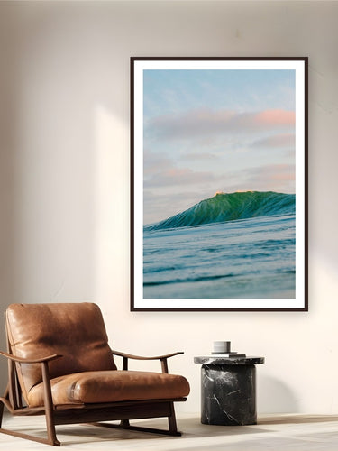 Pinnacle by Luis Ortega from San Diego, CA - framed black frame fine art photography displayed in a reading nook setting