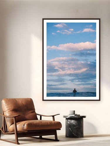 Solitude by Luis Ortega from San Diego, California - framed black frame fine art photography displayed in a reading nook setting