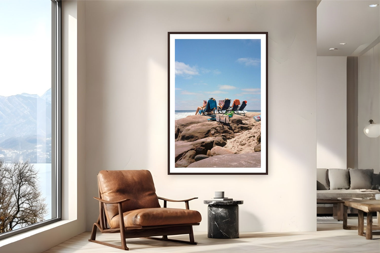 Summer Reading by Luis Ortega from San Diego, California - framed black frame fine art photography displayed in a reading nook setting