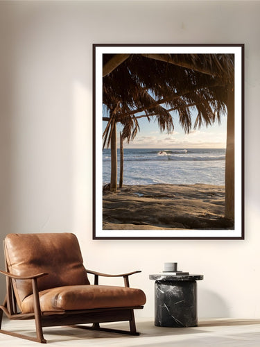 The Shack by Luis Ortega from San Diego, CA - framed black frame fine art photography displayed in a reading nook setting