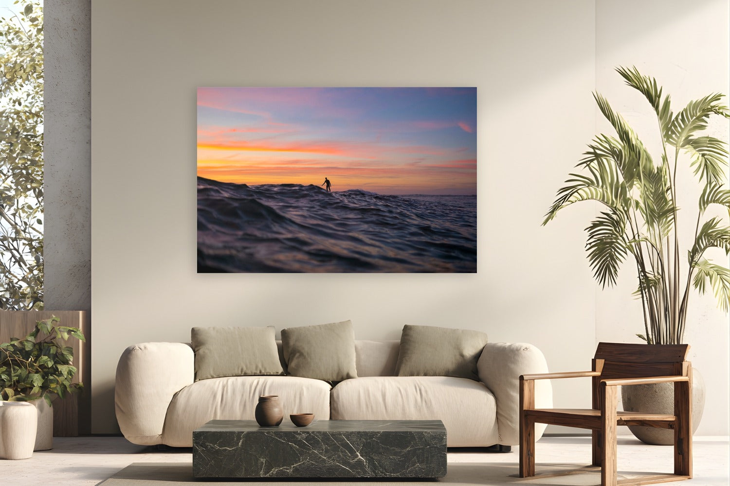 Walking On Water by Luis Ortega from San Diego, CA - metal print fine art photography displayed in a modern living room setting