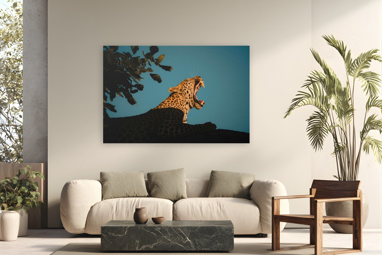 My Jungle by Max Dickson from Botswana, Africa - metal print fine art photography displayed in a modern living room setting