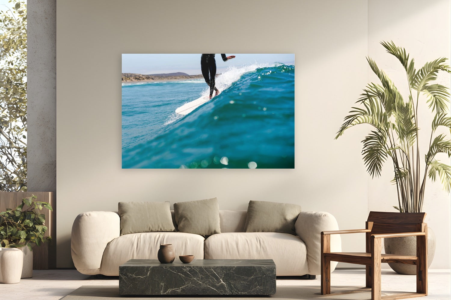 South of the Border by Ryan Valasek from Baja, Mexico - metal print fine art photography displayed in a modern living room setting