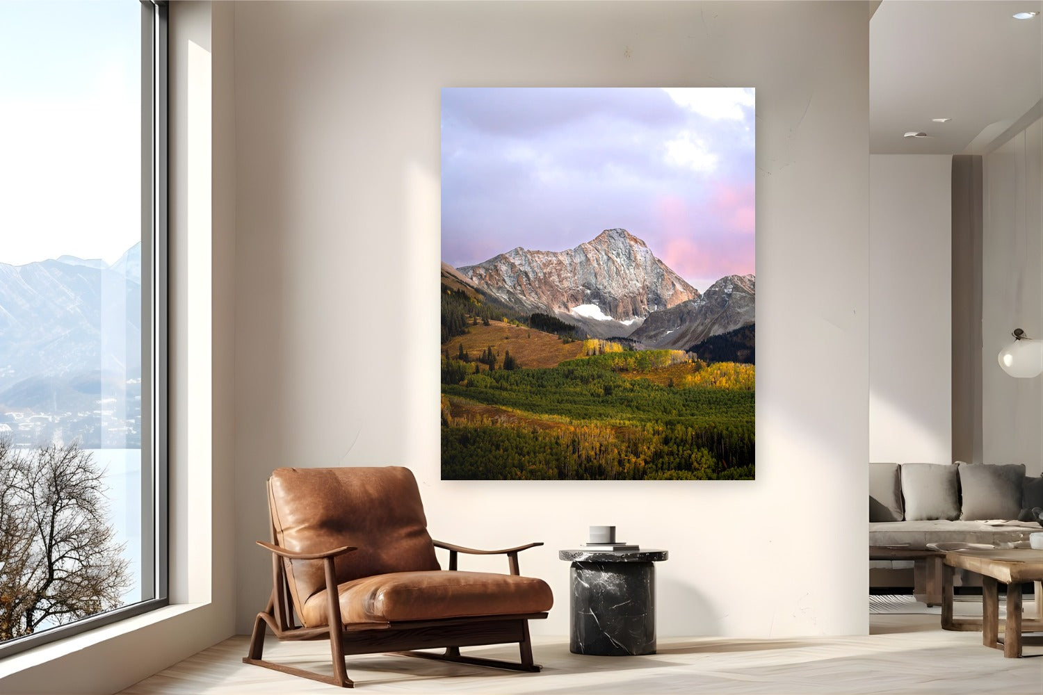 Capitol Peak by Sam Ferguson from Aspen, Colorado - metal print fine art photography displayed in a reading nook setting