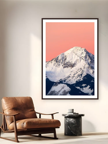 Sorbet Sunrise by Sam Ferguson from Mt. Daly, Colorado - framed black frame fine art photography displayed in a reading nook setting