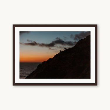 Surfers Climb - Bree Banning - gallery quality print of surfers hiking up ridge at sunset - San Diego - Middles Creative