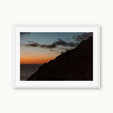 Surfers Climb - Bree Banning - gallery quality print of surfers hiking up ridge at sunset - San Diego - Middles Creative
