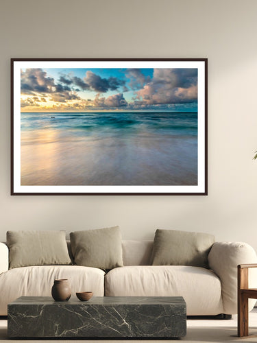 Beyond by The Pickled Image from Hā‘ena, Kaua'i - framed black frame fine art photography displayed in a modern living room setting