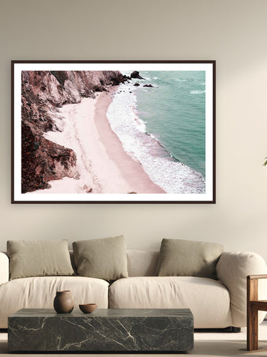 Crash by Alex Wood from Big Sur, California - framed black frame fine art photography displayed in a modern living room setting