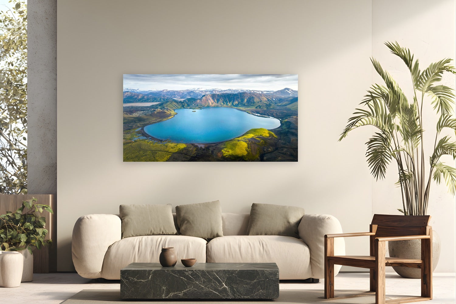 Fjallabak by Arthur Girard from Fjallabak, Iceland - metal print fine art photography displayed in a modern living room setting