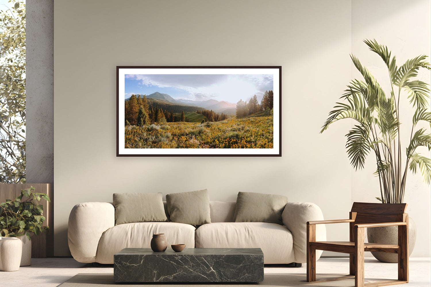 Close to Heaven by Bree Banning from Wyoming - framed black frame fine art photography displayed in a modern living room setting