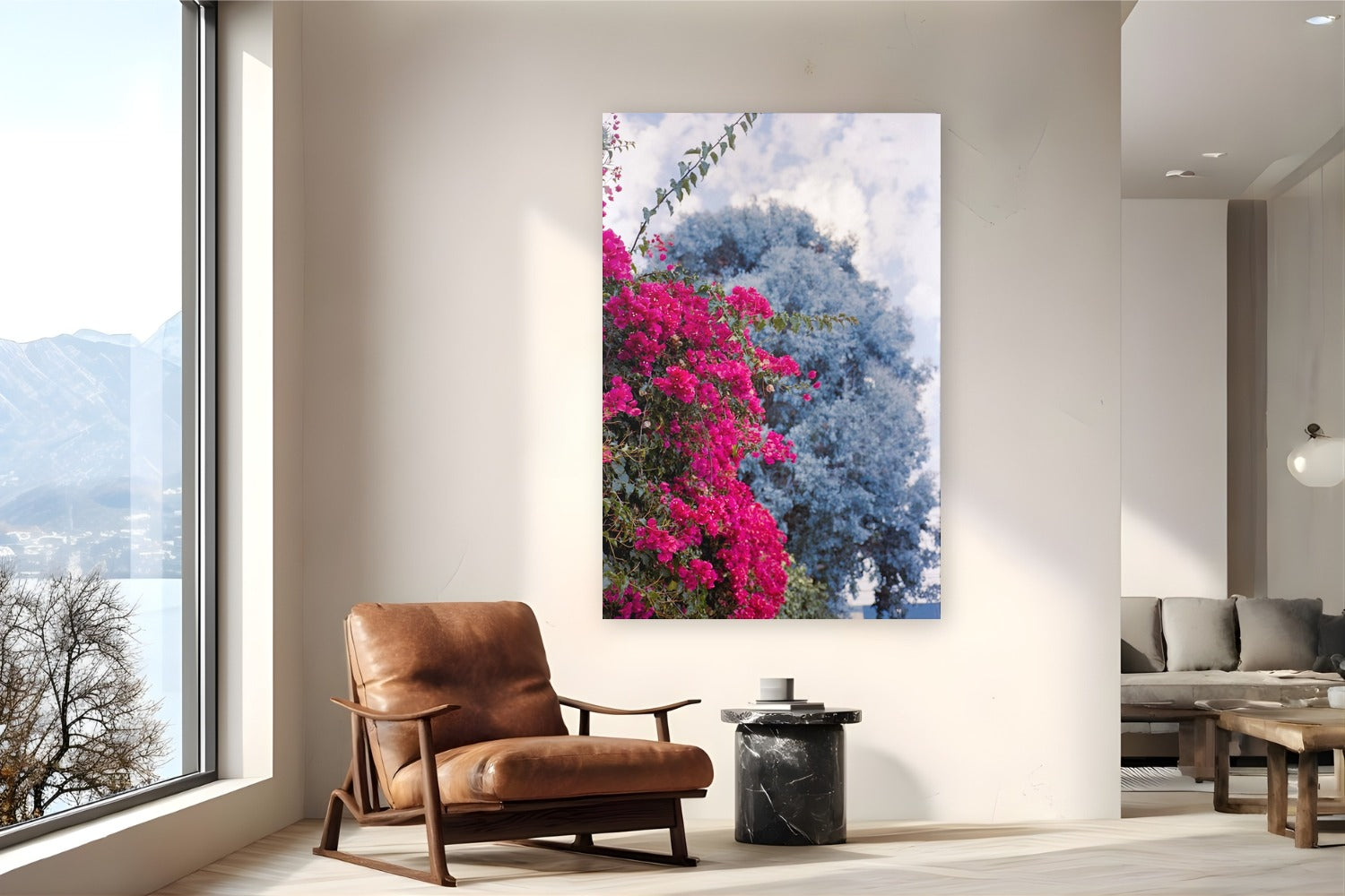 Flowers In Venice by Devon Cardamone from Venice, California - metal print fine art photography displayed in a reading nook setting