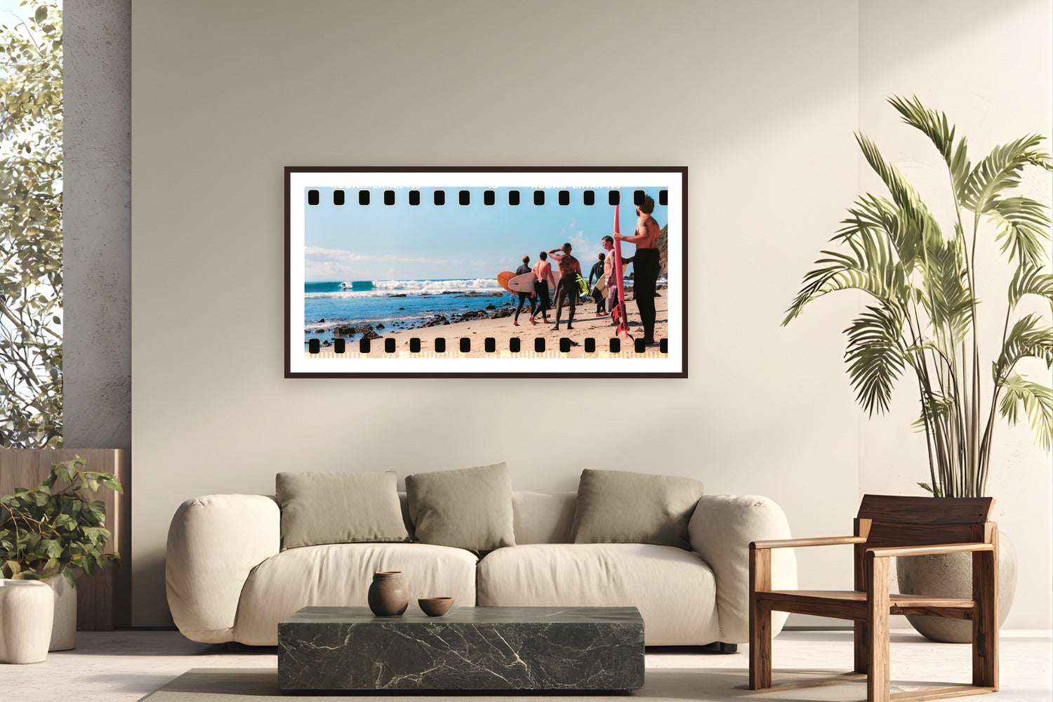 Watching A Dream by Devon Cardamone from Los Angeles, California - framed black frame fine art photography displayed in a modern living room setting