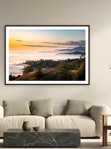 California Dreamscape by Evan Ruderman from Central Coast, California - framed black frame fine art photography displayed in a modern living room setting
