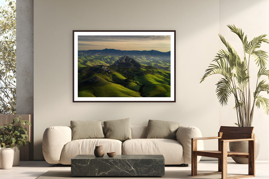 9 Sisters by Jeremy Bishop from San Luis Obispo, California - framed black frame fine art photography displayed in a modern living room setting