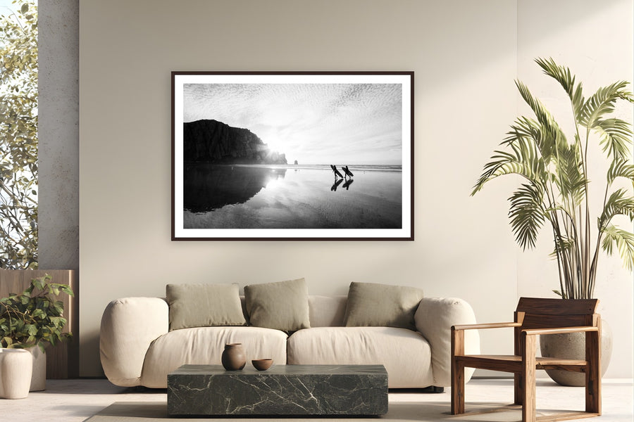 Central Coast by Jeremy Bishop from Morro Bay, California - framed black frame fine art photography displayed in a modern living room setting