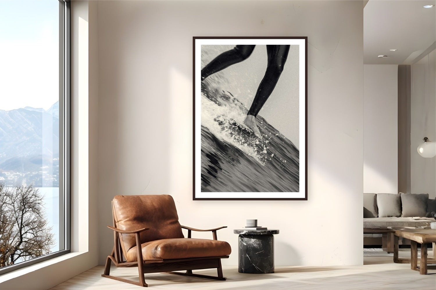 Glide by Jeremy Bishop from Morro Bay, California - framed black frame fine art photography displayed in a reading nook setting