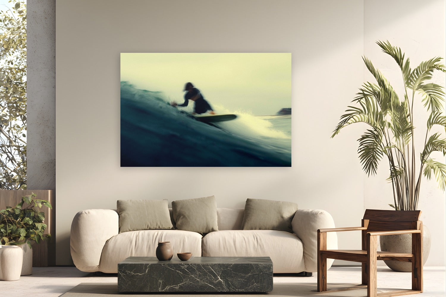 Malibu Style by Jeremy Bishop from Malibu, California - metal print fine art photography displayed in a modern living room setting