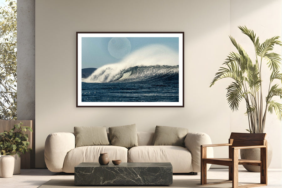Offshore Breeze by Jeremy Bishop from Morro Bay, California - framed black frame fine art photography displayed in a modern living room setting