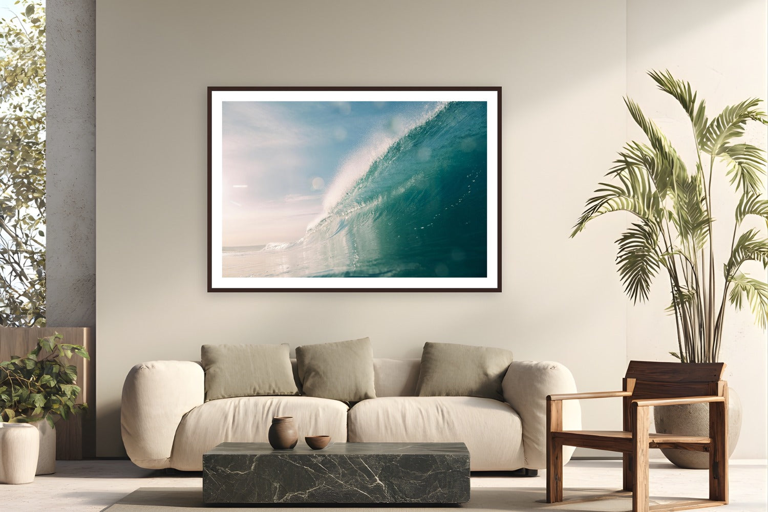 Morning Glory by Luis Ortega from San Diego, California - framed black frame fine art photography displayed in a modern living room setting