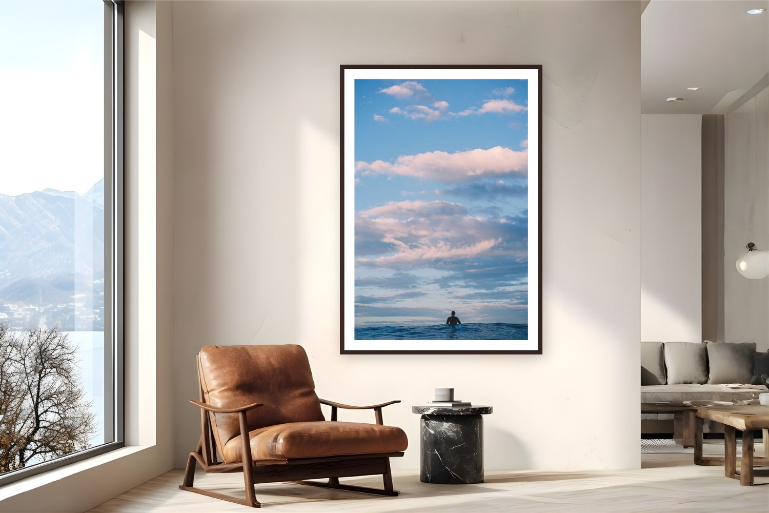 Solitude by Luis Ortega from San Diego, California - framed black frame fine art photography displayed in a reading nook setting