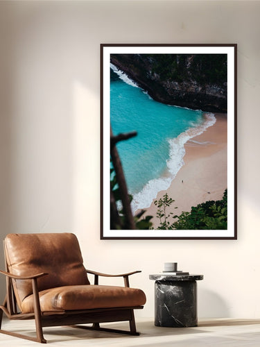 Stranded by Max Dickson from Bali, Indonesia - framed black frame fine art photography displayed in a reading nook setting