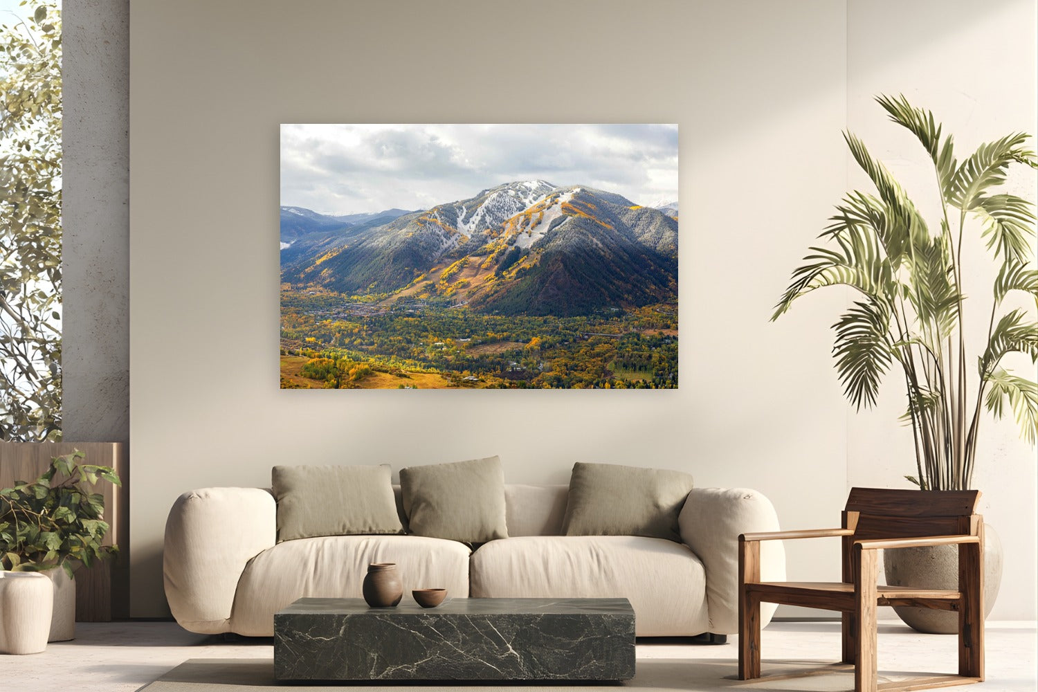 The Way Autumn Held On by Sam Ferguson from Aspen, Colorado - metal print fine art photography displayed in a modern living room setting