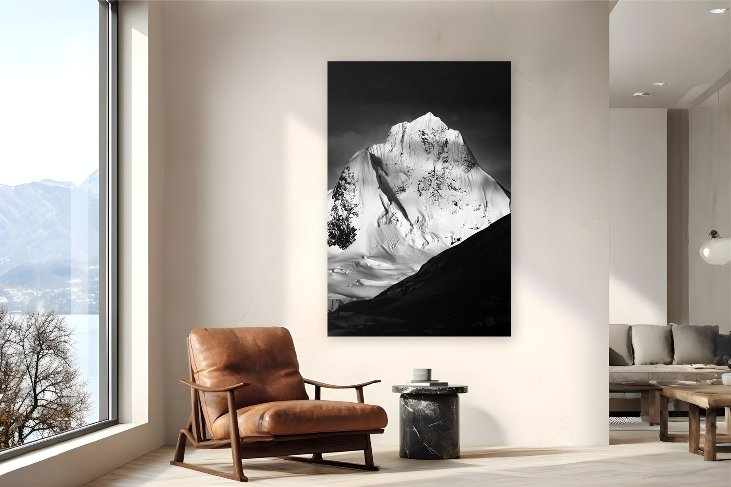 Monolith by Tamara Susa from Antarctica - metal print fine art photography displayed in a reading nook setting