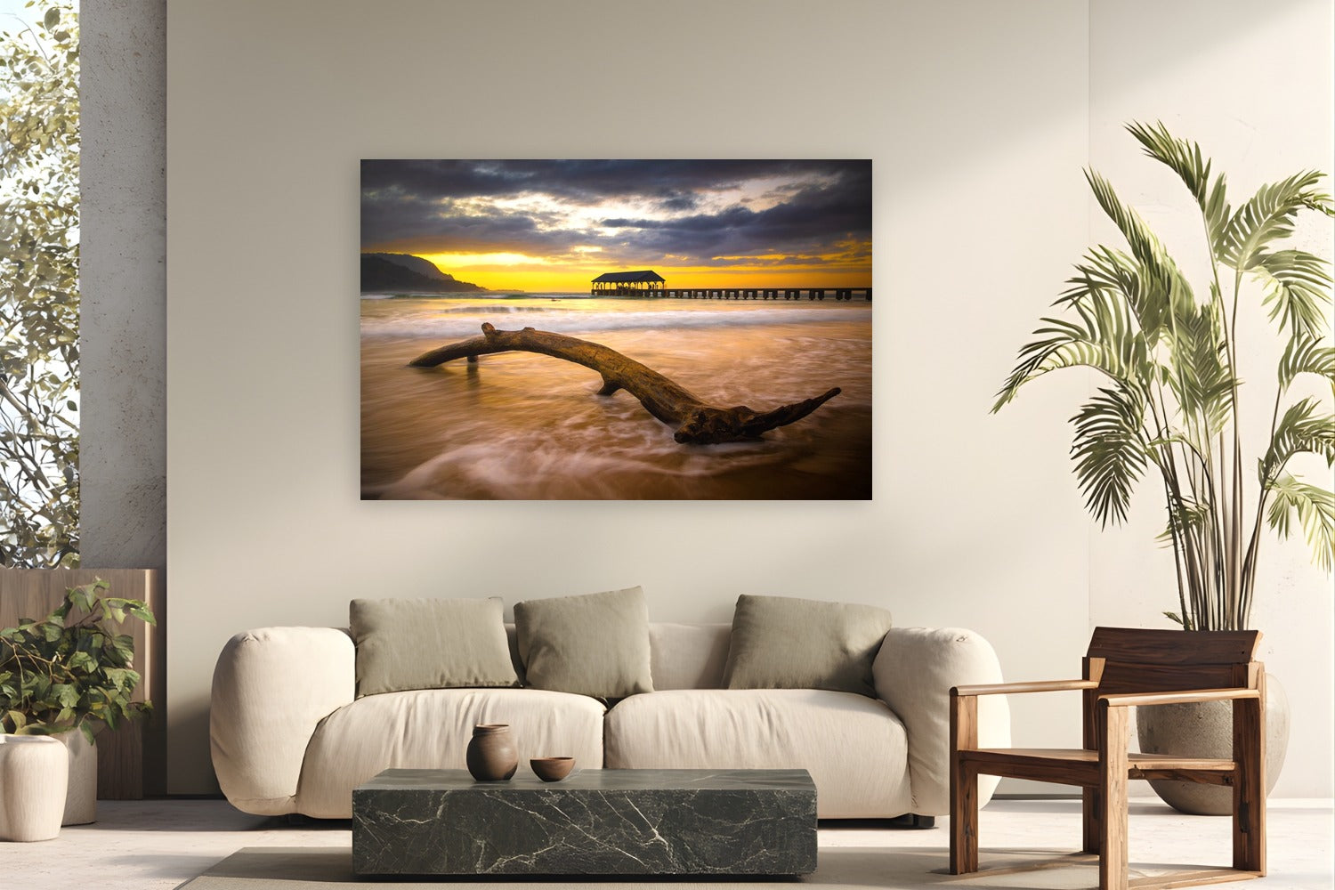 Aftermath by The Pickled Image from Hanalei, Kaua'i - metal print fine art photography displayed in a modern living room setting