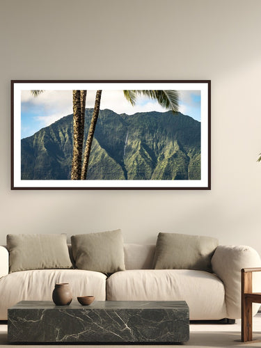 Nāmolokama by The Pickled Image from Kaua'i, Hawaii - framed black frame fine art photography displayed in a modern living room setting