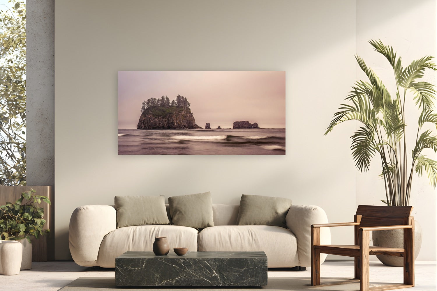 Ethereal Escape by Tom Ingram from Olympic National Park, Washington - metal print fine art photography displayed in a modern living room setting